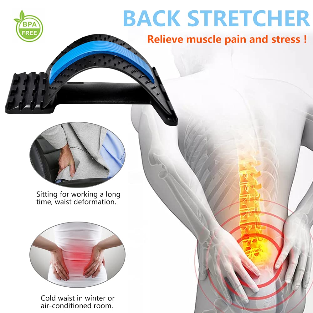 Back Stretcher for Pain Relief - Multi-Level Back Massage Stretcher Device