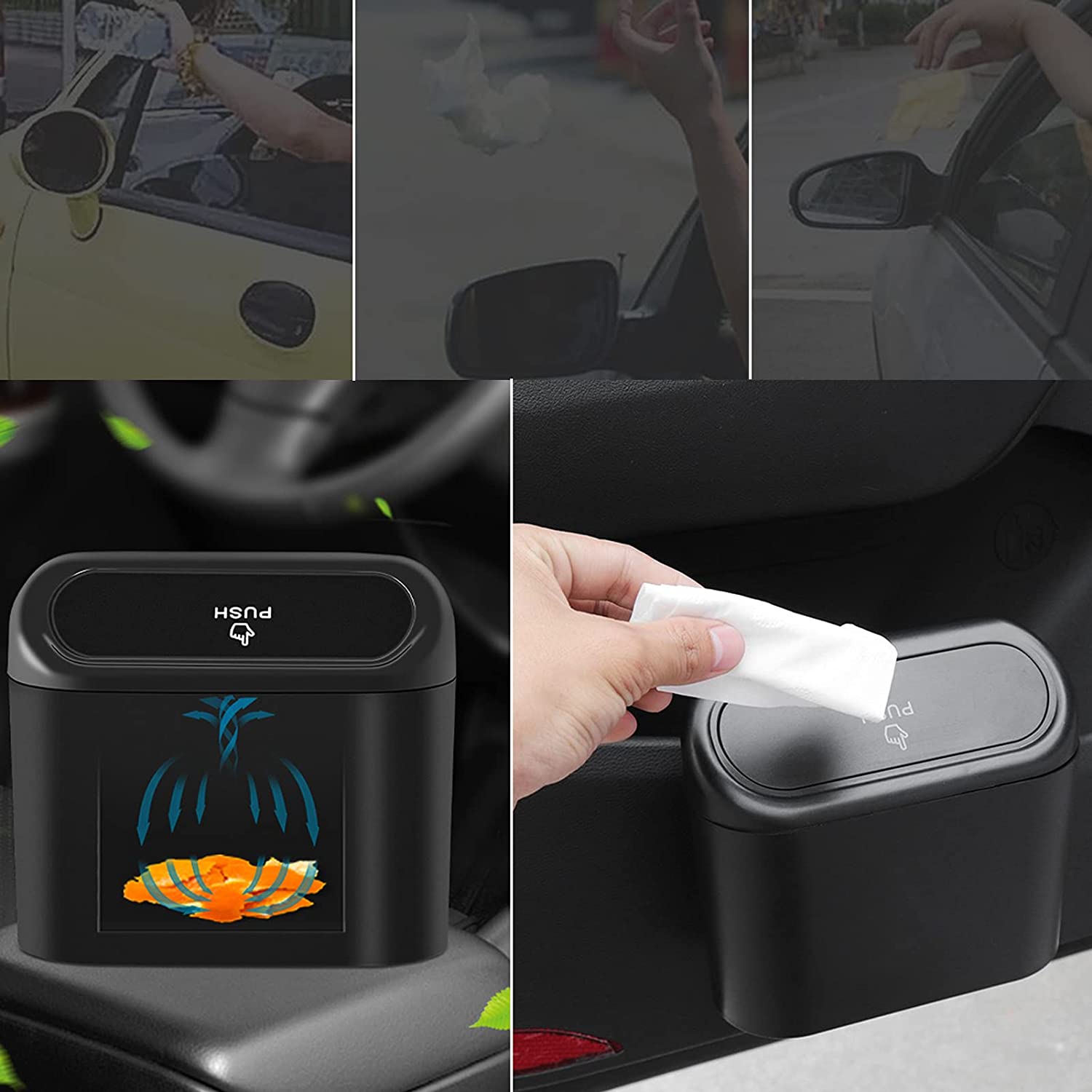 Hot Hanging Car Trash Can - Vehicle Garbage Dust Case Storage Box