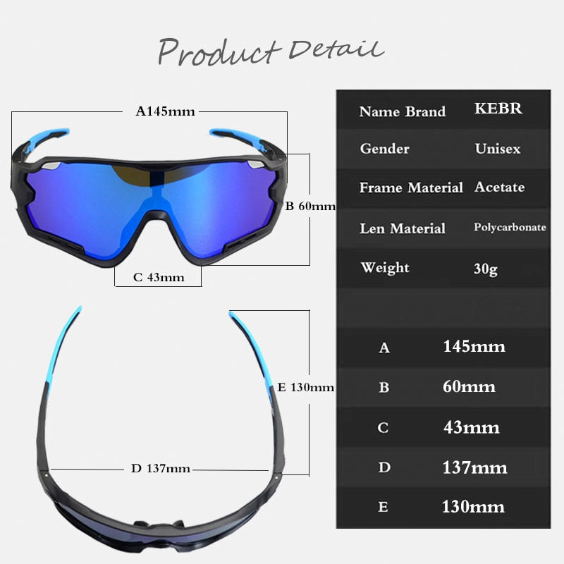 Polarized Cycling Sunglasses Bike Glasses For Men Women - UVA UVB Protection