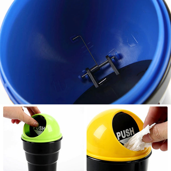 Car Trash Can with Lid - Small Car  Portable Trash Bin