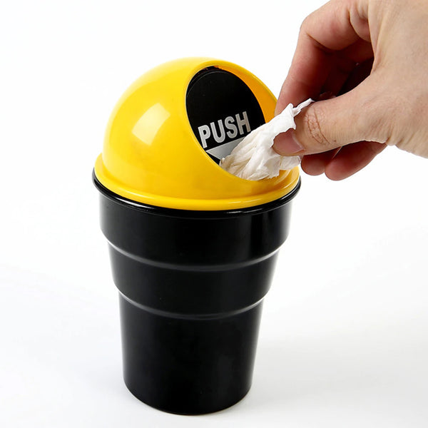 Car Trash Can with Lid - Small Car  Portable Trash Bin