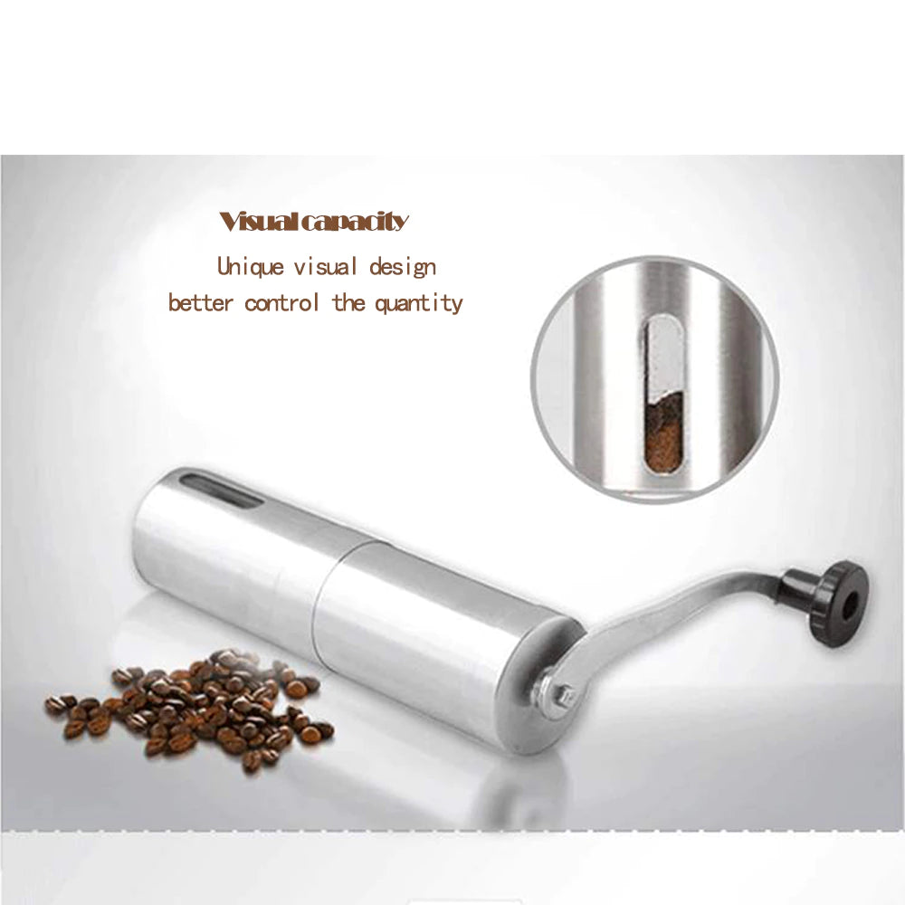 Silver Coffee Grinder - Mini Stainless Steel Handmade Coffee Bean Grinders