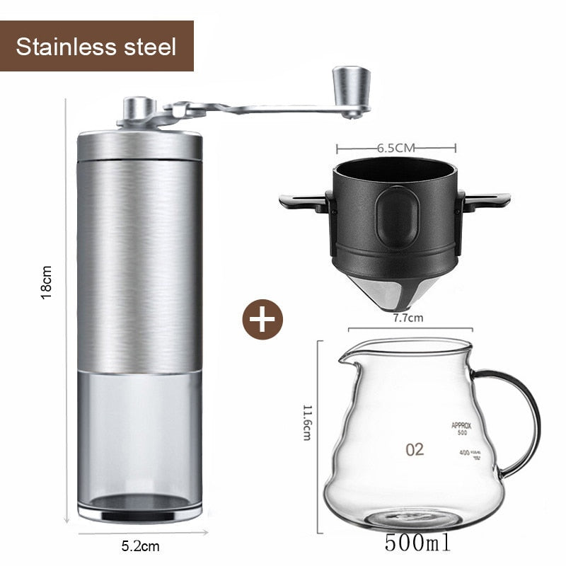 Stainless Steel Portable Coffee Filter - Reusable Mug Coffee Dripper Tea Cup Set