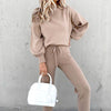 Autumn Fashion Solid Casual Tracksuit - Two Pieces