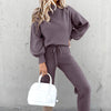 Autumn Fashion Solid Casual Tracksuit - Two Pieces