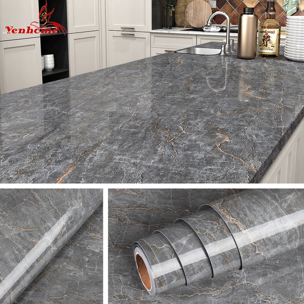 Black Marble Countertop Peel -  Waterproof Wallpaper - Self-Adhesive and Removable