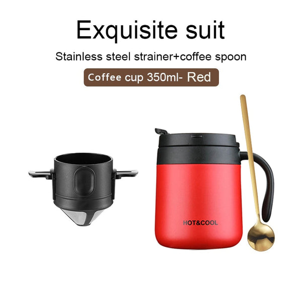 Stainless Steel Portable Coffee Filter - Reusable Mug Coffee Dripper Tea Cup Set